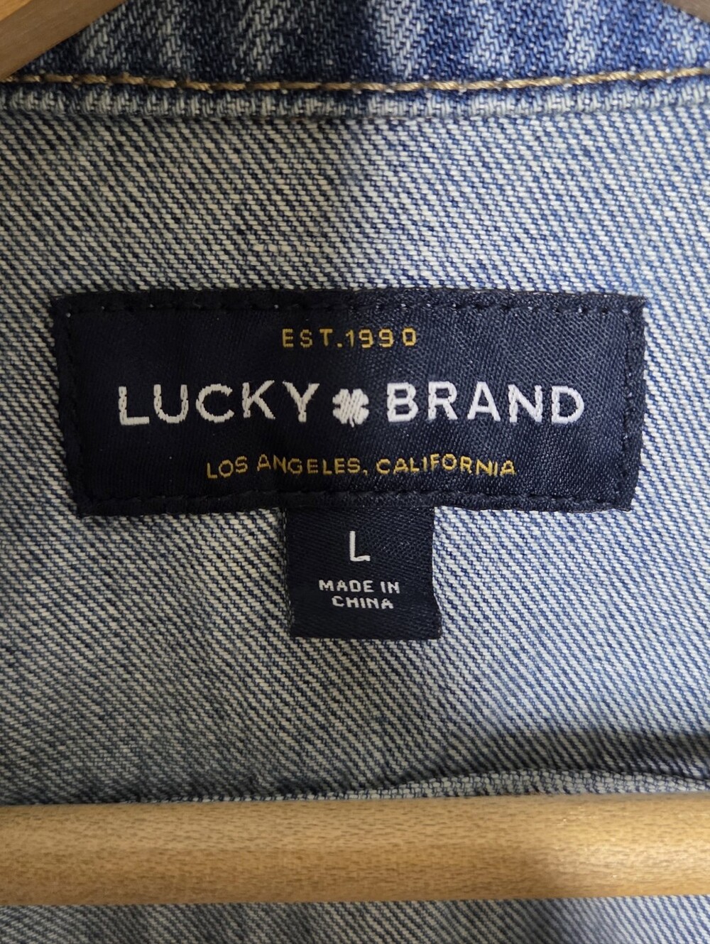 Lucky Brand The Tomboy Trucker Denim Jean Jacket Size Large 100% Cotton - Picture 3 of 5